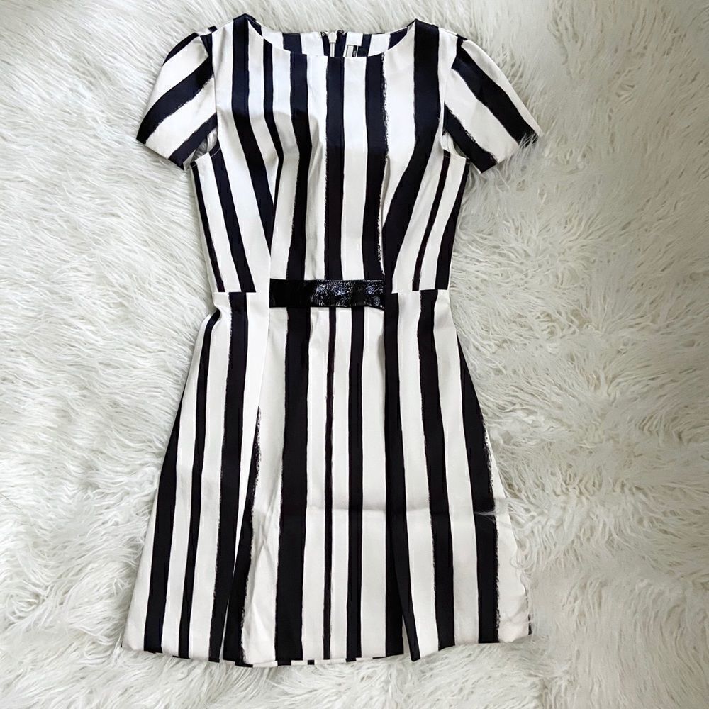 🚨4/$25 Topshop black white stripe boat neck dress 2 - Picture 6 of 6